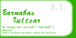 barnabas kultsar business card